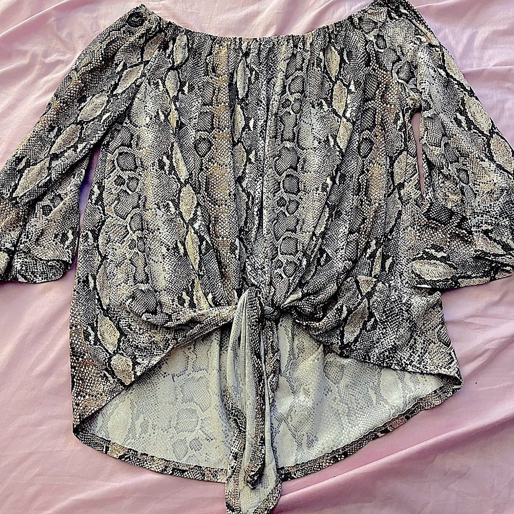 Off the shoulder cheetah top